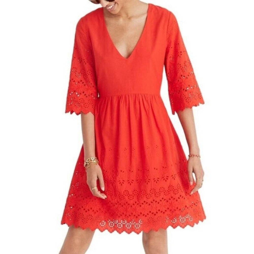 Madewell Eyelet Lattice Dress